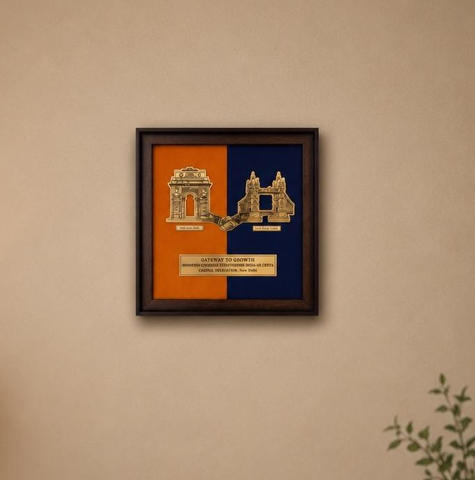 Mudra Gaurav recognition plaque, an artisanal alternative to a standard corporate trophy
