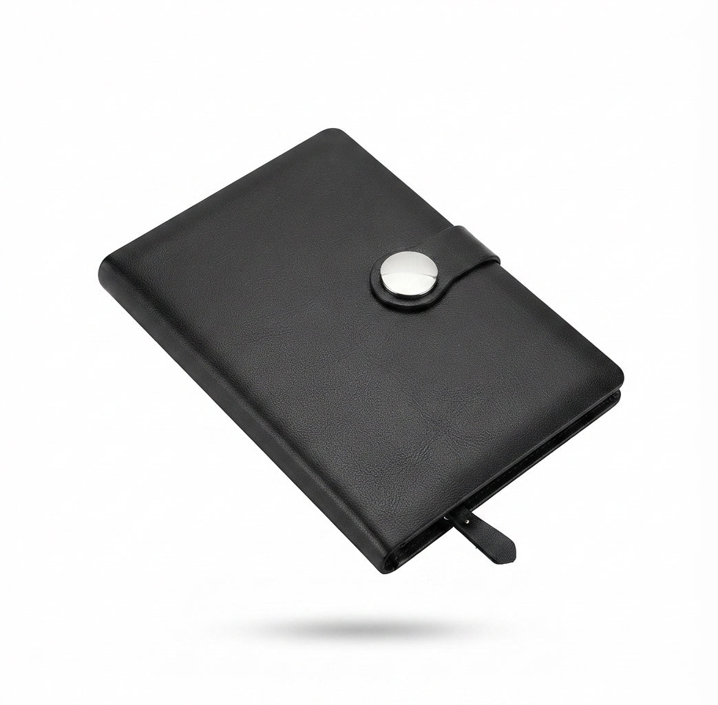 PU Diary with Round Snap Button - Meru Trophy corporate gifting