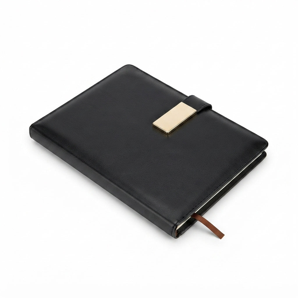 PU Diary with Metal Plate Accent - Meru Trophy corporate gifting