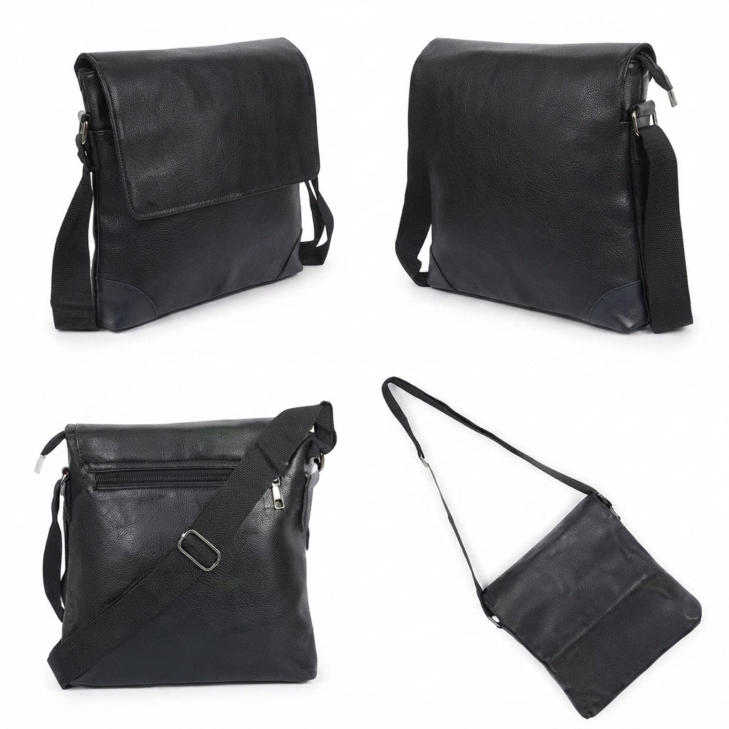 Flap Sling Bag Black - Meru Trophy corporate gifting