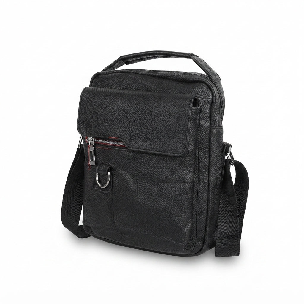 Multi Pocket Sling Bag Black - Meru Trophy corporate gifting