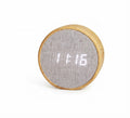 Bamboo Round Digital Clock with Fabric Face - Bamboo - Meru Trophy corporate gifting