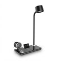 Desk Lamp with 3-in-1 Wireless Charger and Clock - Black - Meru Trophy corporate gifting