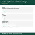 Bamboo Flip Calendar with Wireless Charger - product details - Meru Trophy corporate gifting