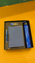 Navy Notebook, Pen & Steel Bottle Gift Set
