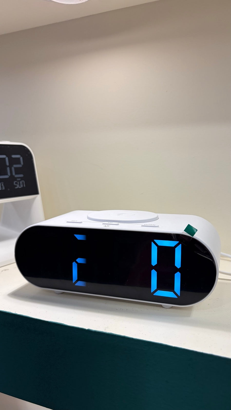 Digital Clock with Wireless Charger - Black