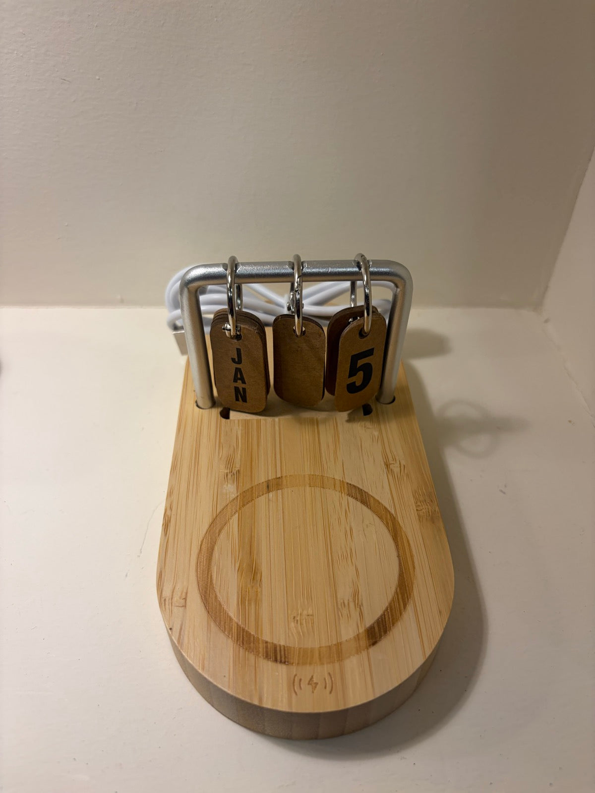 Bamboo Flip Calendar with Wireless Charger – 9056-4
