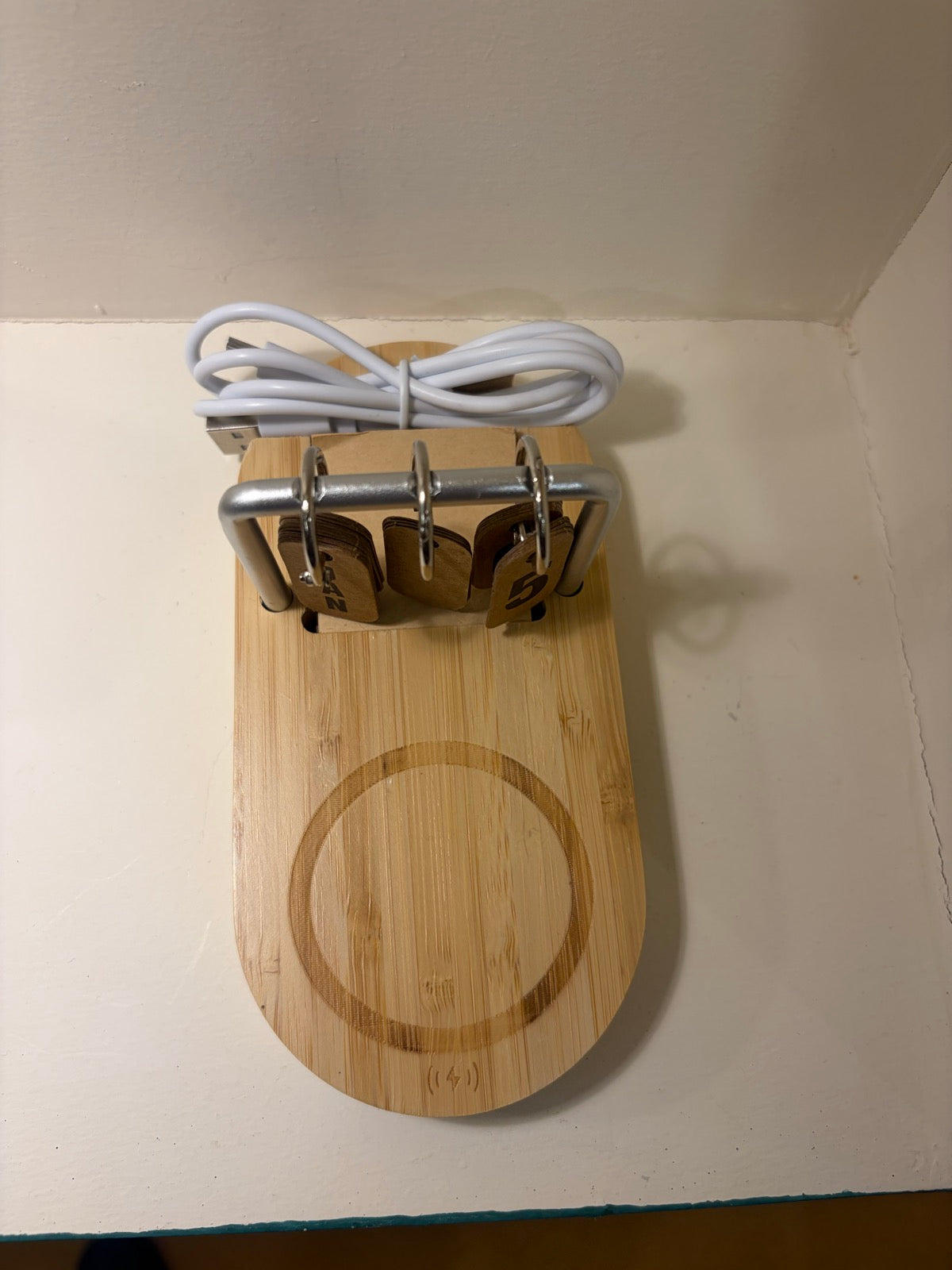 Bamboo Flip Calendar with Wireless Charger – 9056-4