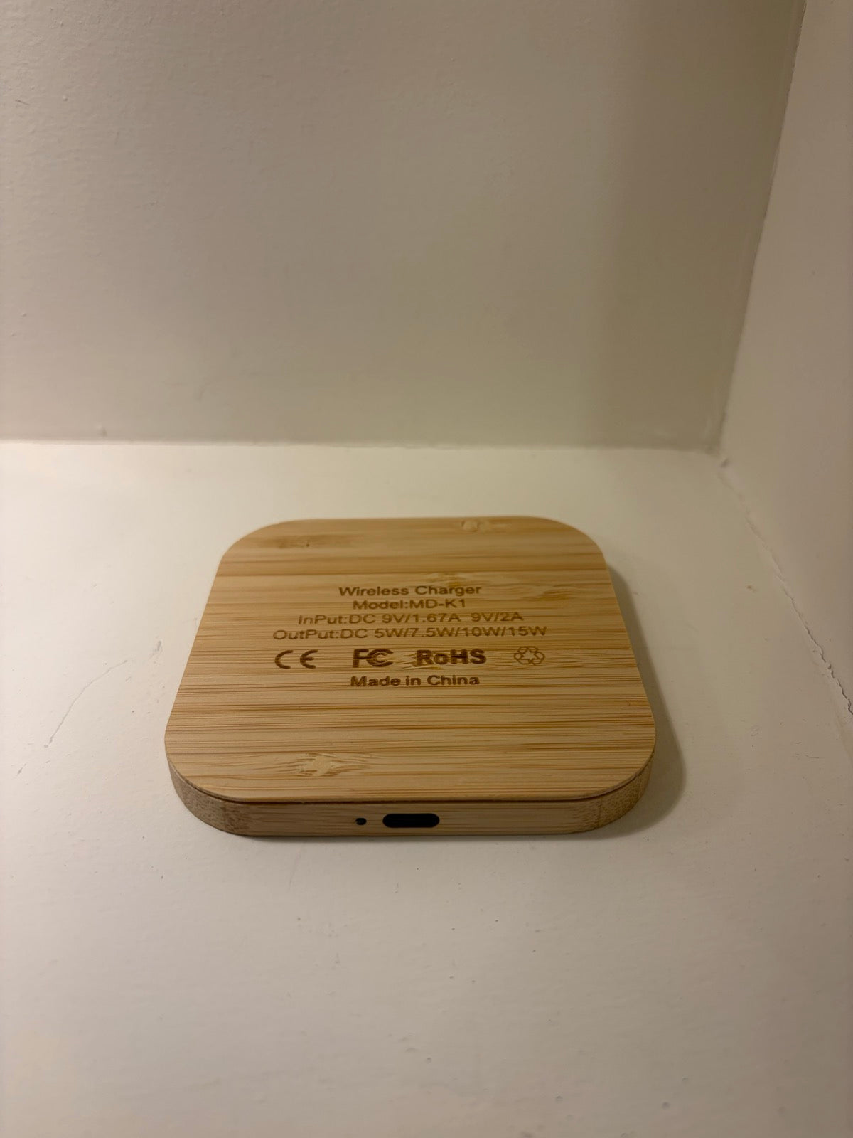 Bamboo Square Wireless Charger – 9034-2