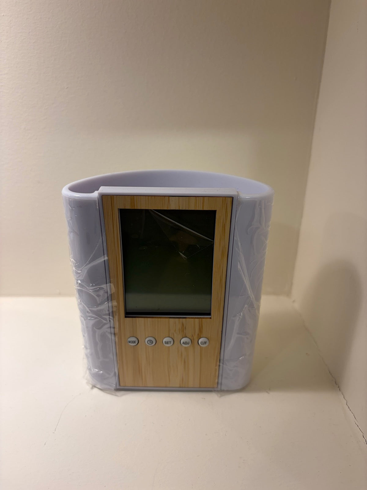 Bamboo Pen Stand with Digital Clock – 9033-7