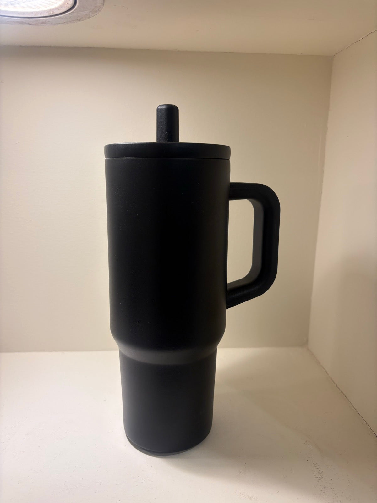 Vacuum Flask Bottle with Strap - Black - real product photo