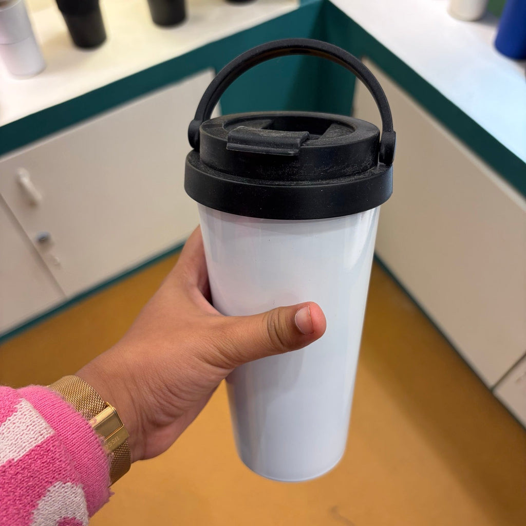 Insulated Pint Tumbler with Clear Lid 500 ml - White