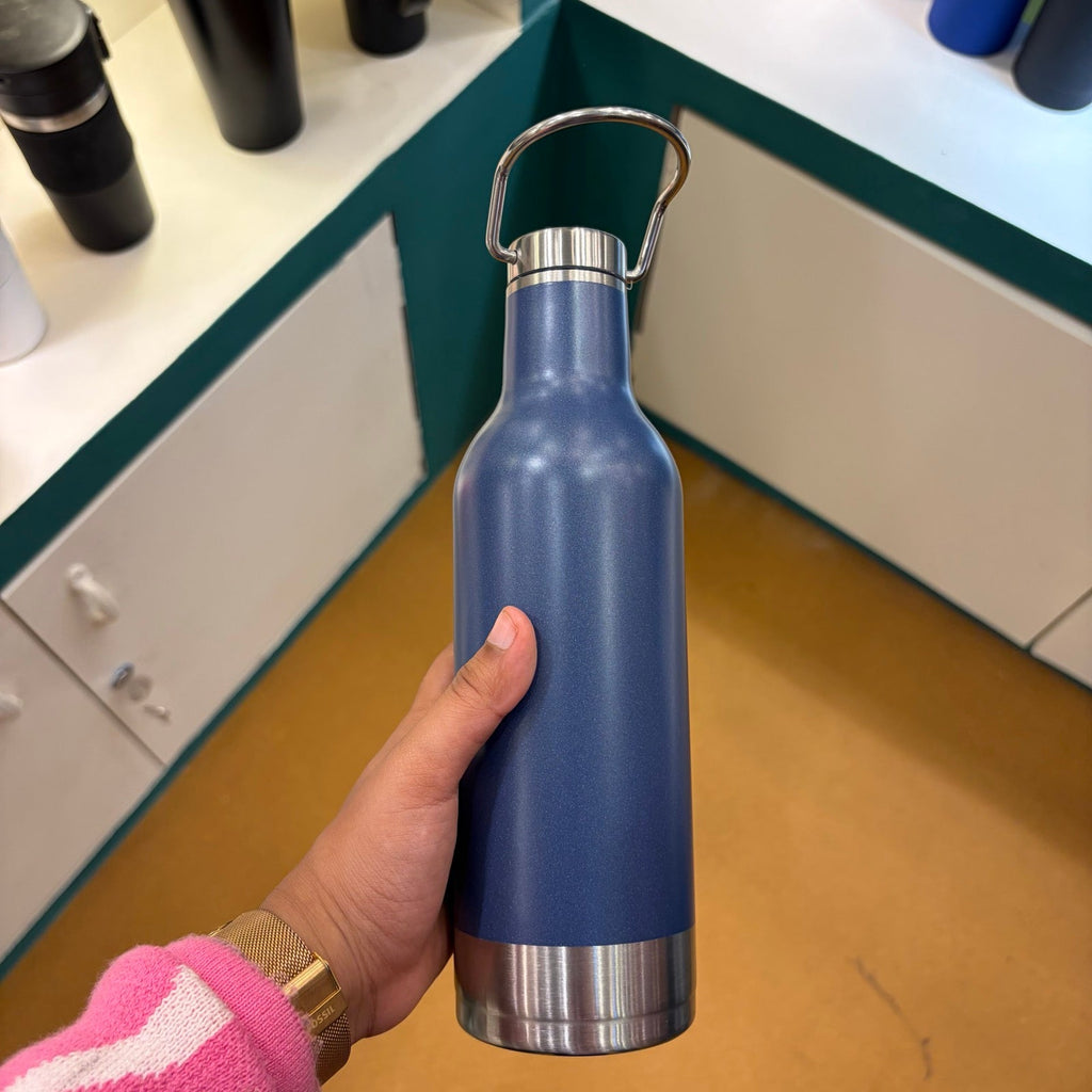Vacuum Bottle with Carry Handle Lid and Gift Box 500 ml - Blue
