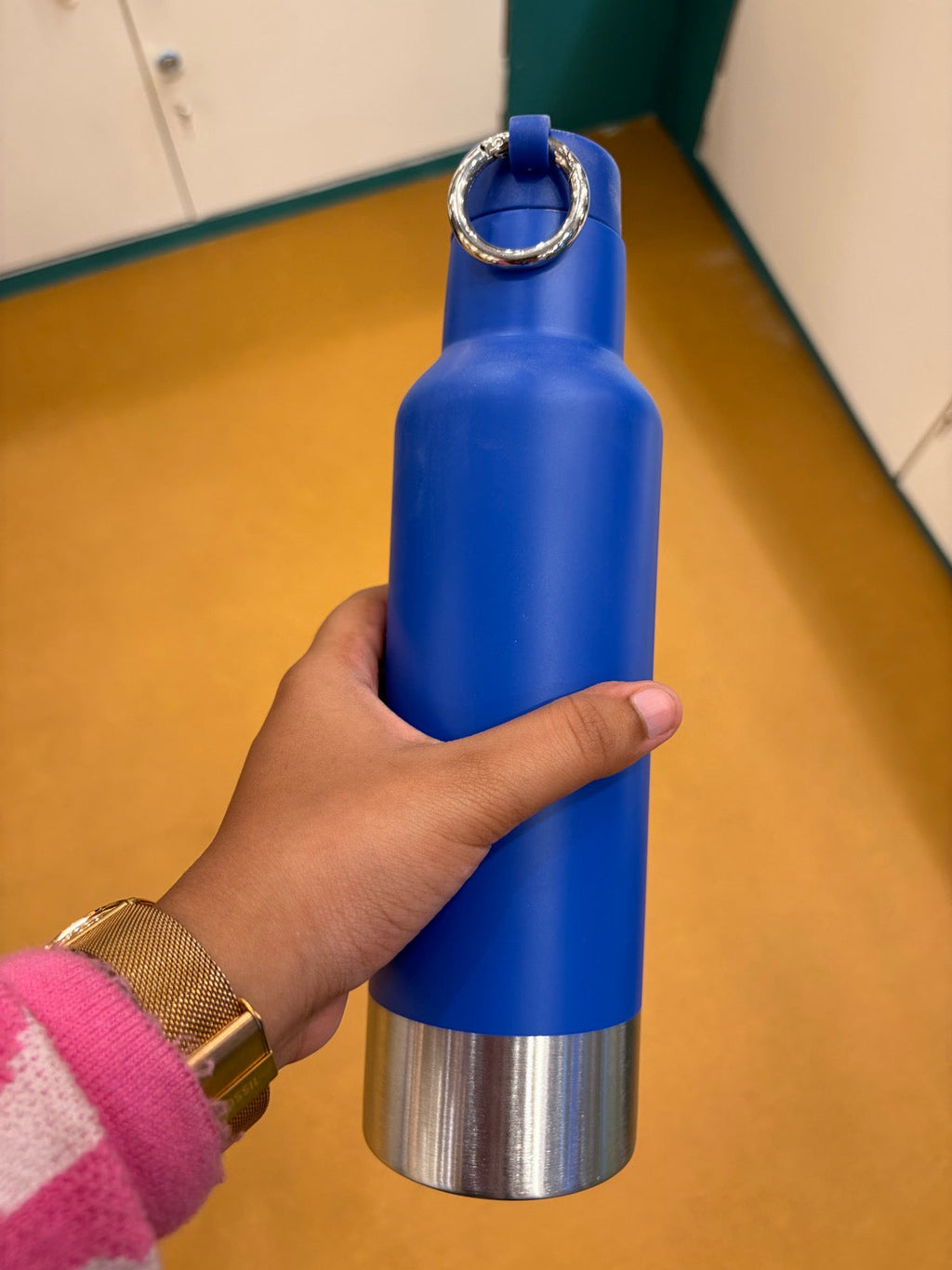 Vacuum Bottle with Ring Handle Lid - Blue - warehouse photo