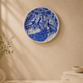 Neel Mor, handcrafted Blue Pottery peacock art plate