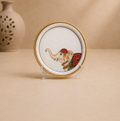 Gaja Pichwai, hand-painted marble elephant art plate