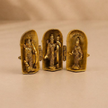 Ram Darbar brass triptych idol set, handcrafted metal craft