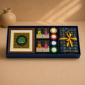 Bharat Utsav festive hamper with art frame, coffee, diya, and silk accessories