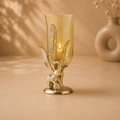 Gaja Vana Deep elephant hurricane candle holder, handcrafted metal