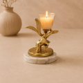 Gaja Vana Deep small elephant glass candle holder, handcrafted metal craft