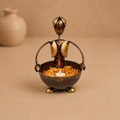 Aashish Folk Figurine Bowl Tealight Holder, handcrafted metal craft