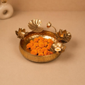 Kanak Patra Urli Metal Leaf Flower Urli Bowl, handcrafted Metal Craft (Moradabad)