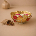 Kanak Kamal Metal Scalloped Floral Bowl, handcrafted Metal Craft (Moradabad)
