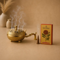 Dhoop Aradhya Brass Incense Burner with Incense Cones, handcrafted brass metal craft