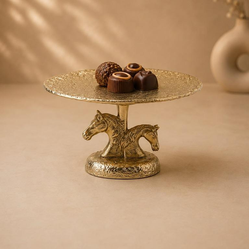 Ashwa Aasan Parat Horse-Head Cake Stand, handcrafted metal craft