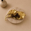 Patra Aasan Leaf Shaped Metal Tray, handcrafted metal craft