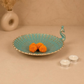 Mayur Neel Peacock Serving Platter, handcrafted metal craft