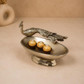 Mayur Raj Peacock Oval Bowl, handcrafted metal craft