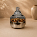 Rajat-Kanch Mewa Bartan Silver & Glass Dry Fruit Jar, handcrafted metal craft