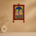 Pichwai Lakshmi And Ganesha Wall Scroll, handcrafted Pichwai (Rajasthan)