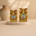 Usta Art Owl Sculpture Set of 2, handcrafted Usta art