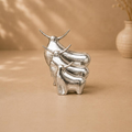 Nandi Bull Sculpture Set of 3, handcrafted metallic