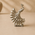 Metallic Peacock Sculpture I, handcrafted metallic
