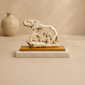 Resin Elephant with Calf Sculpture, handcrafted resin