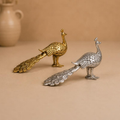 Metallic Mayura Pankhi Sculpture, handcrafted metallic
