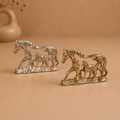 Gaja Kutumb, handcrafted horse family metal figurine