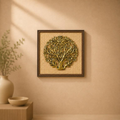 Vanashree Carved Wooden Tree Roundel Wall Panel, handcrafted wood carving