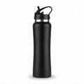 Curved Sipper Bottle with Straw Lid - Black - Meru Trophy corporate gifting