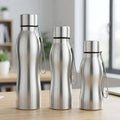 Curved Stainless Steel Bottle with Strap - lifestyle - Meru Trophy corporate gifting