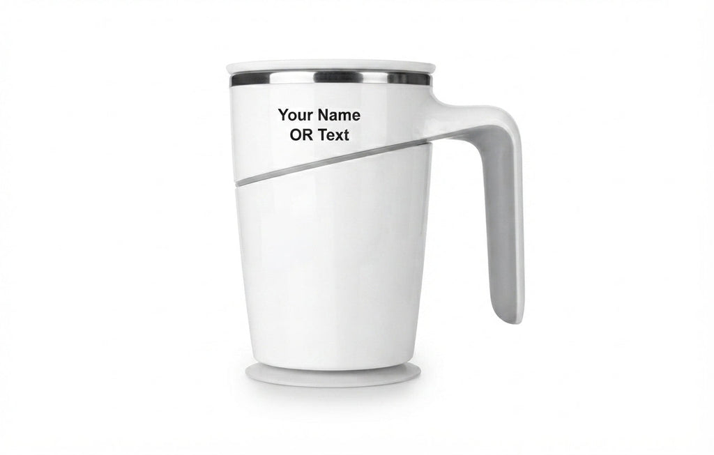 Customizable Suction Mug with Handle - White - Meru Trophy corporate gifting