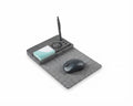 Folding Mouse Pad with Bamboo Desk Organiser - Grey - Meru Trophy corporate gifting