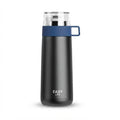 Compact Flask with Cup Handle Lid - Black - Meru Trophy corporate gifting
