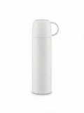 Vacuum Flask with Cup Handle Lid - White - Meru Trophy corporate gifting