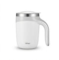Self Stirring Stainless Steel Mug - White - Meru Trophy corporate gifting