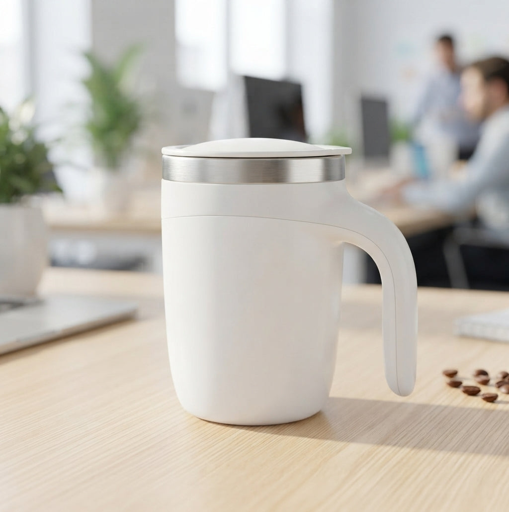 Self Stirring Stainless Steel Mug - details - Meru Trophy corporate gifting