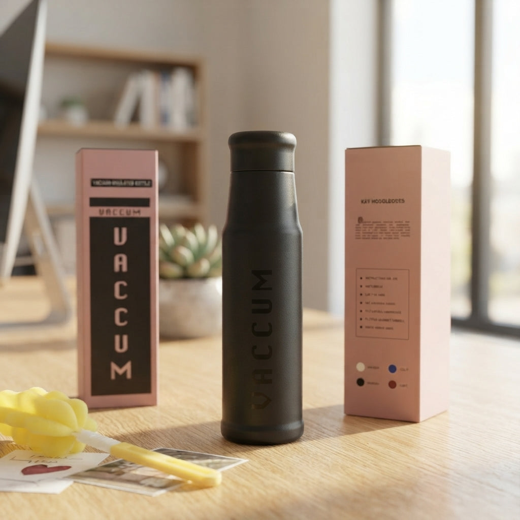 Slim Vacuum Bottle with Gift Box - lifestyle - Meru Trophy corporate gifting